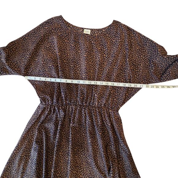 TIENS Ecoute Dress Elastic Waist, Dolman Sleeves, Estimated sz 8/10 Navy Brown - Picture 10 of 12